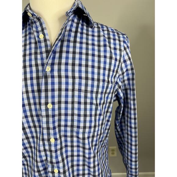 Gitman Bros Made in USA Blue Check Shirt L/S size Medium - Picture 2 of 8